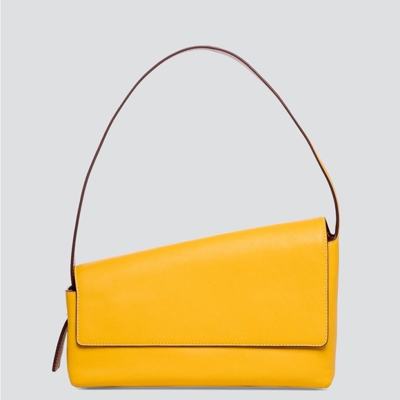 Staud Leather Acute Shoulder Bag - Yellow - Picture 2 of 9